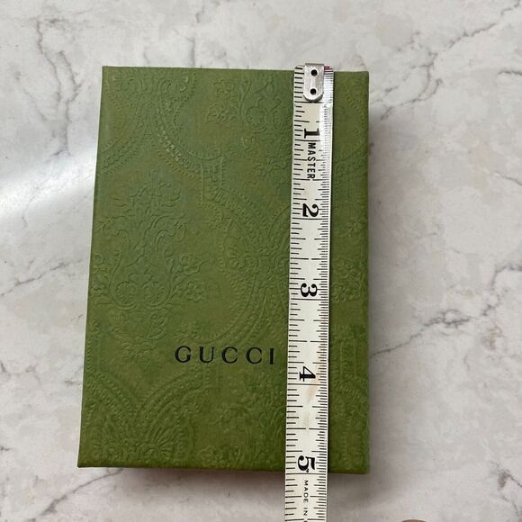 Gucci Green Damask Embossed Cardboard Mini Empty Box Only L 5"x W 3.5"x H 1.2" - Picture 5 of 6